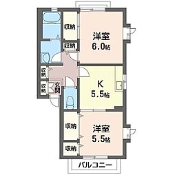 アムールシャトーA 2Kの間取図画像