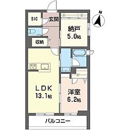 グランディール都筑 1SLDKの間取図画像