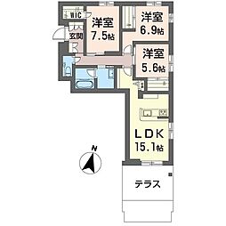 アルフェリーチェ 3LDKの間取図画像