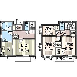パークハイムB 3LDKの間取図画像