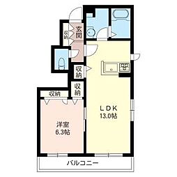 FairyVillaH2 1LDKの間取図画像