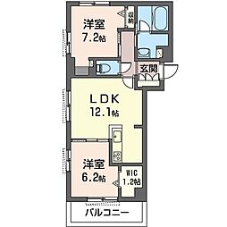 サンセイ・マンション　VIII 3階2LDKの間取り