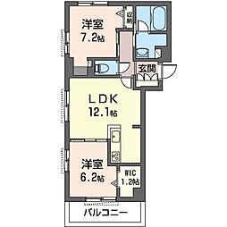 サンセイ・マンション8 2LDKの間取図画像