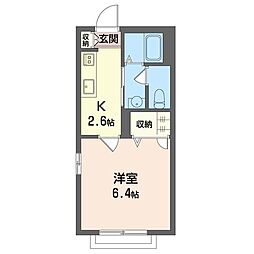 メルベーユトーエイ 1Kの間取図画像