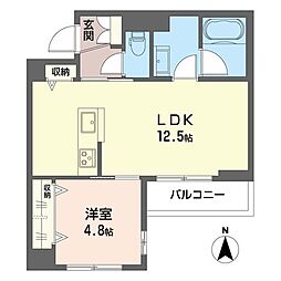 ブリスコート 1LDKの間取図画像