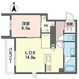 ブリスコート 1LDKの間取図画像