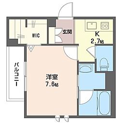 アンビシア浜町 1Kの間取図画像