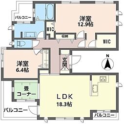 ウィンドーローズ 3LDKの間取図画像