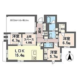 グランディール 3LDKの間取図画像