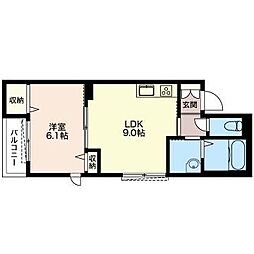 Cuore 1LDKの間取図画像