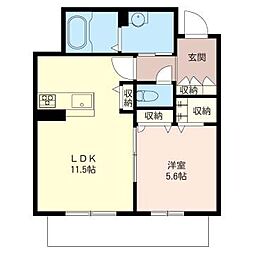 シャーメゾンSquareGarden1 1LDKの間取図画像
