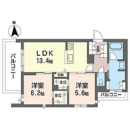セラドン 2LDKの間取図画像