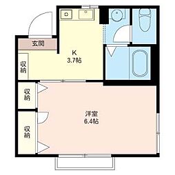 サウザンド・クレインズ 1Kの間取図画像