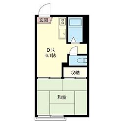 コーポアゼリア 1DKの間取図画像