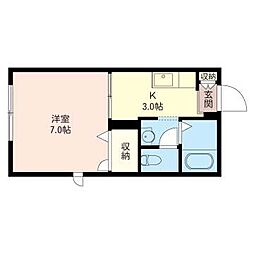 nest 1Kの間取図画像