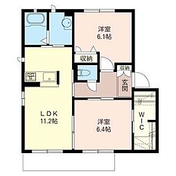 プリマベーラ 2LDKの間取図画像