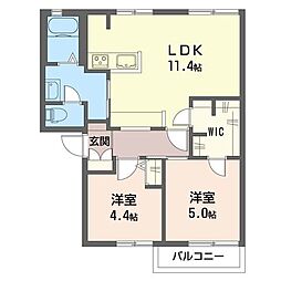 ベルドールA 2LDKの間取図画像
