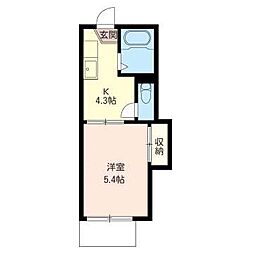 プラサーダ百合ヶ丘 1Kの間取図画像