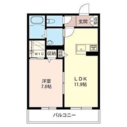 アヴァンセ 1LDKの間取図画像