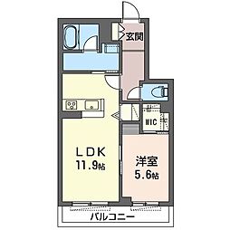 エムリエート 1LDKの間取図画像