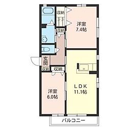フォレスタ 2LDKの間取図画像