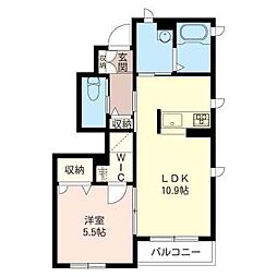ウイングスクエアA棟 1LDKの間取図画像
