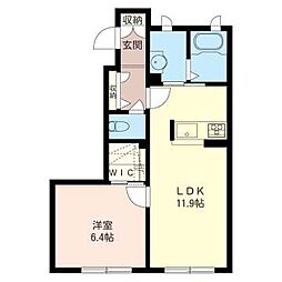 フォルティナート・カーサD 1LDKの間取図画像