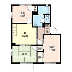 ルミエ−ルＢ 1階3Kの間取り