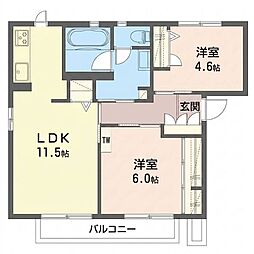 シェリールB 2LDKの間取図画像