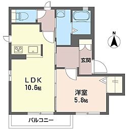 シルキーハウスA 1LDKの間取図画像