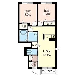 リラフォート蘇我 2LDKの間取図画像