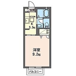 リザイア 1Kの間取図画像