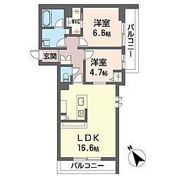 アルステラ 2LDKの間取図画像