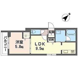 ルワンジュ 1LDKの間取図画像
