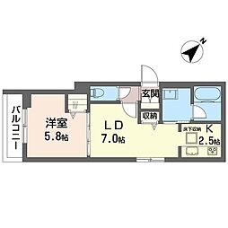 ルワンジュ 1LDKの間取図画像