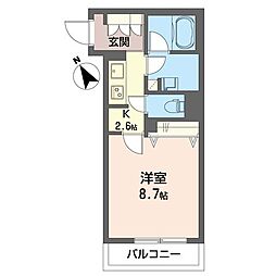 デスペラード 2階1Kの間取り