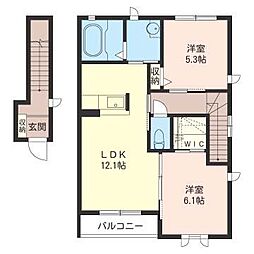 エールストヴィラA 2LDKの間取図画像