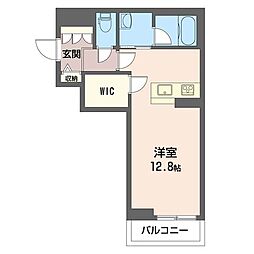 セレナヴィラ 2階ワンルームの間取り