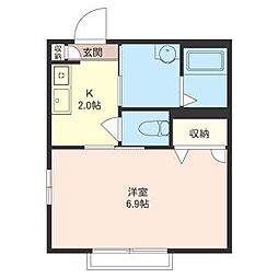 フェリース吉祥寺本町 1Kの間取図画像