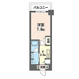 ハーヴェスト河田町 1Kの間取図画像