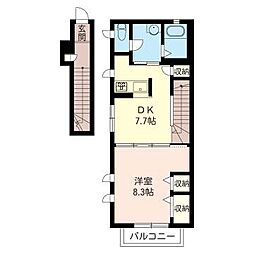 メゾンドール哲学堂 1DKの間取図画像