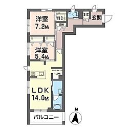ウインド シュピール 2LDKの間取図画像