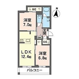 ウインド　シュピール 2階2LDKの間取り