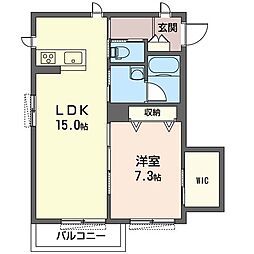 M・H高津シャーメゾン 1LDKの間取図画像