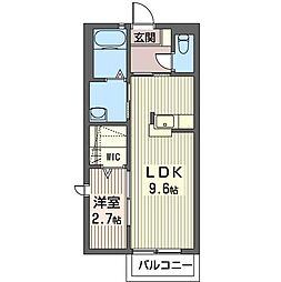 サンフラワー3 1LDKの間取図画像