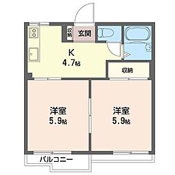 アネックス21 2Kの間取図画像