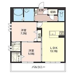 ガーデンテラス 2LDKの間取図画像