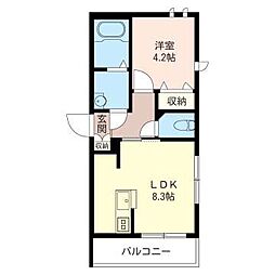 Amasd'etoiles 1LDKの間取図画像