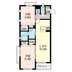 Fortuna 2LDKの間取図画像