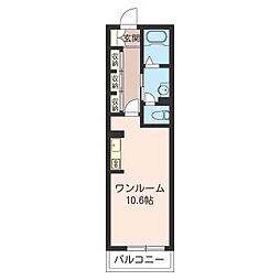 メゾンドコラソン ワンルームの間取図画像